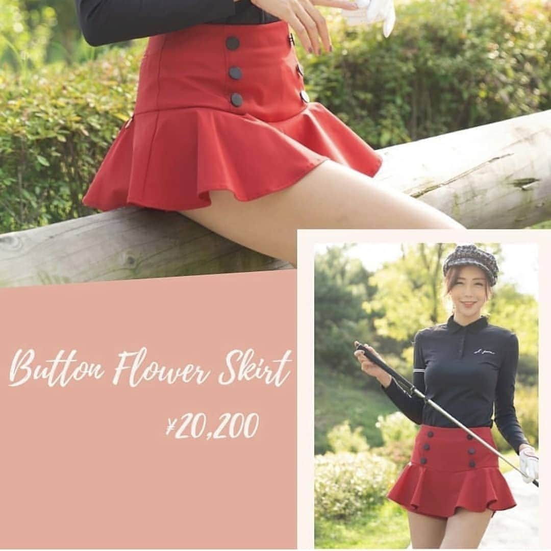 J.JANE JAPANさんのインスタグラム写真 - (J.JANE JAPANInstagram)「🌹🌹🌹 . Button Flower Skirt (Red) ¥20,200 . 秋服らしいデザインとカラーの レッドスカート。 昨年から大人気シリーズのため追加生産しました♡ . ブラックやホワイトなどのトップスと合わせてコーディネートをお楽しみ下さい✨ . . #golf#골프 #ゴルフ#golfwear #j_jane #j_jane_golf #スポーツ#golfswing #ドライバー#アイアン#golf#fashion#韓国ファッション#ゴルフ好き#golfing#golfer #ゴルフウェア #ゴルフスイング#ゴルフ女子#ゴルフ男子#トレーニング#ゴルフ部#ゴルフ初心者#打ちっ放し#パター練習#コンペ#ゴルフウェアコーデ #ゴルフウェアレディース #ゴルフウェアメンズ #ゴルフファッション #ゴルフウェア可愛い」9月9日 12時03分 - j.jane_japan