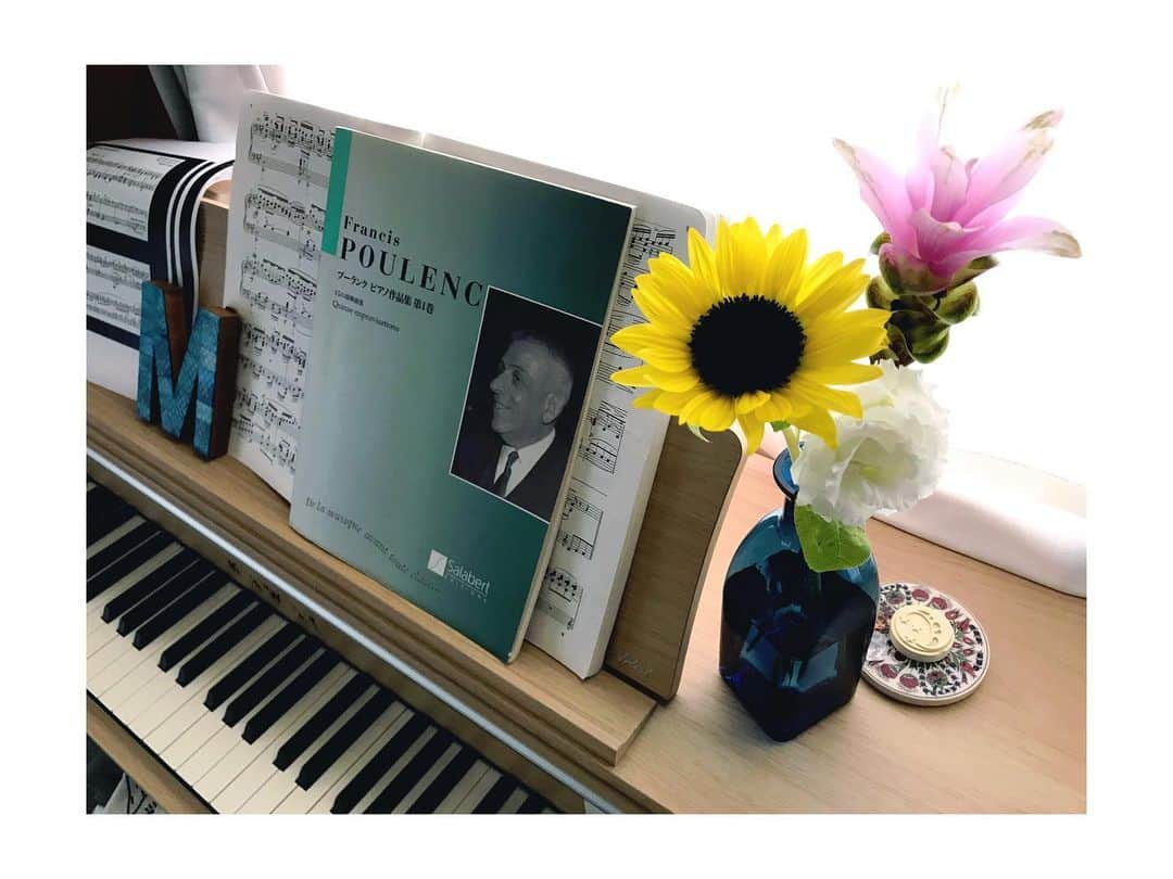橋本真実のインスタグラム：「すこしサボると あんなに練習した曲もウソみたいに弾けなくなって あの努力はいったい、、、となる また1から練習 で、弾けたら気持ちがいい 最高のリラックス🎹 #ピアノ#下手の横好き　#音楽が好き　#プーランク　#poulenc」