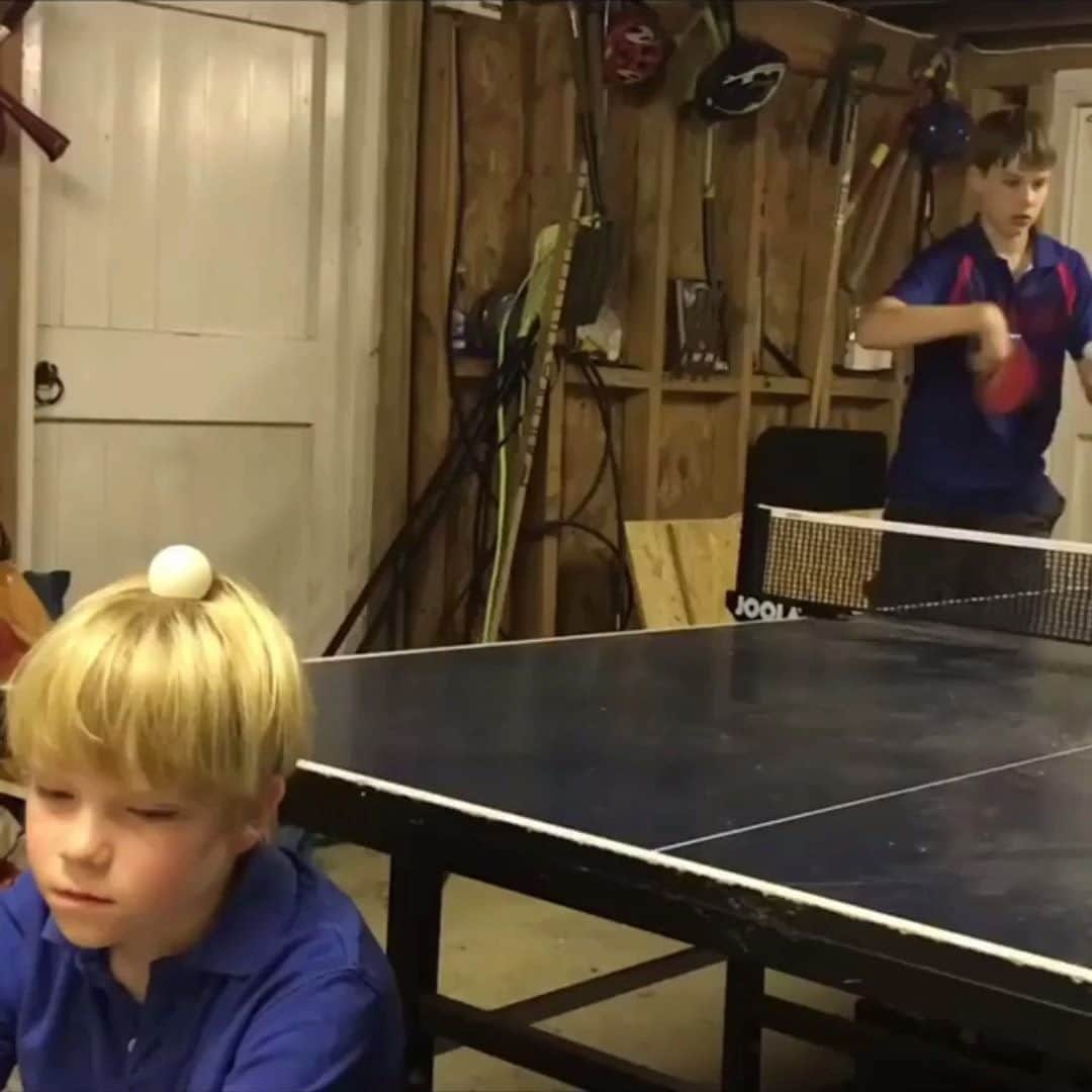 のインスタグラム：「Practice makes perfect!! 🙌  📹 @Tabletennisbrack  #Trickshot #NeverGiveUp」