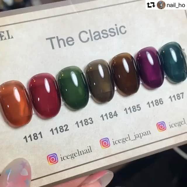 のインスタグラム：「색상보소! 광택보소! 붓자국1도 안나는! 극강의 #스모키유리젤 #아이스젤 #더클래식젤  #repost @nail_ho ・・・ #가을시럽네일  #시럽네일 #시럽젤  @icegelnail #더클래식젤#아이스젤#icegel#스모키유리젤」