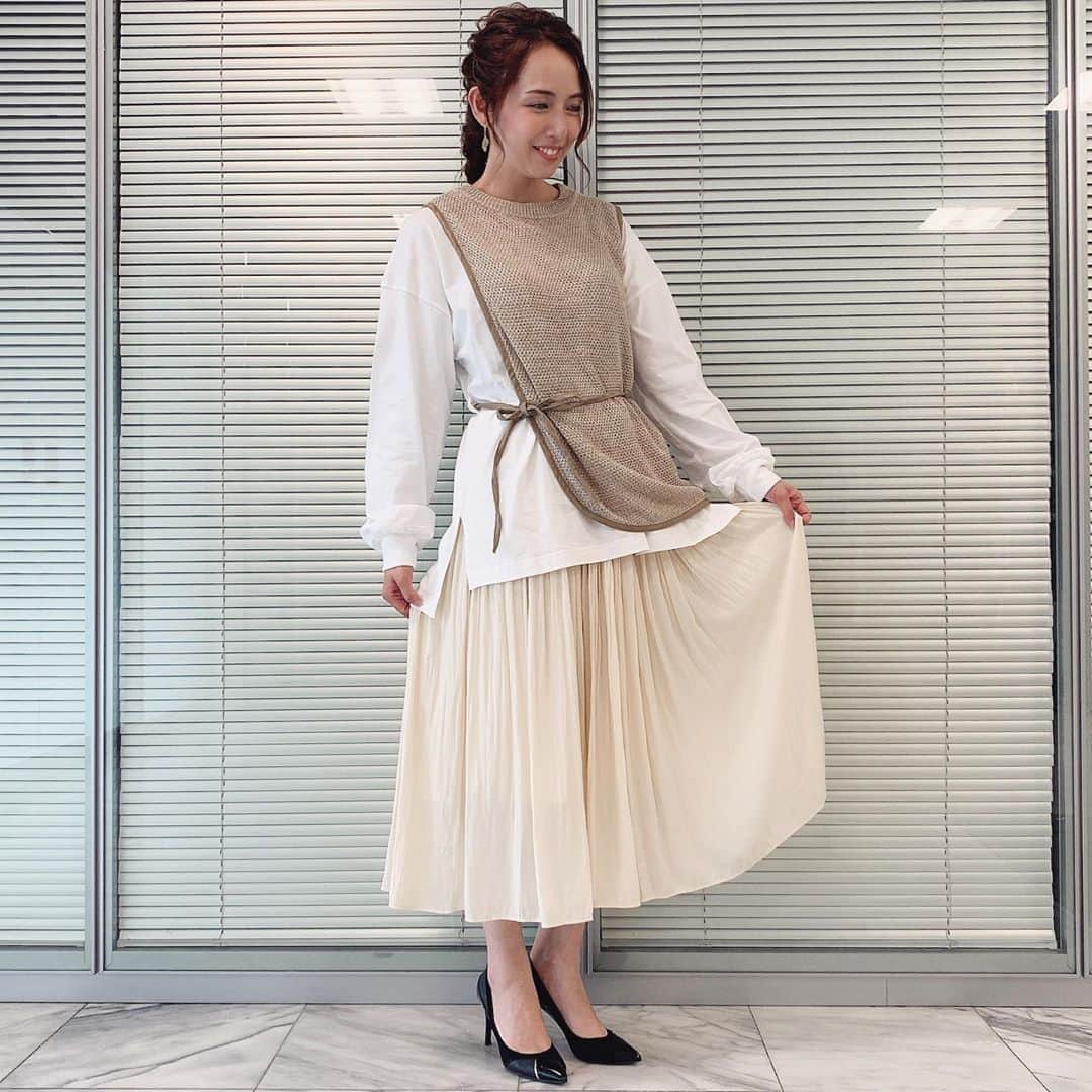 若林翔子のインスタグラム：「.﻿ .﻿ 今日のブレイク！﻿ 秋っぽ衣装でございました😚❤️﻿ ﻿ ﻿ #ちょっとブレイクタイム　#ミヤギテレビ﻿ #宮城　#仙台　#タレント　#モデル　#若林翔子」