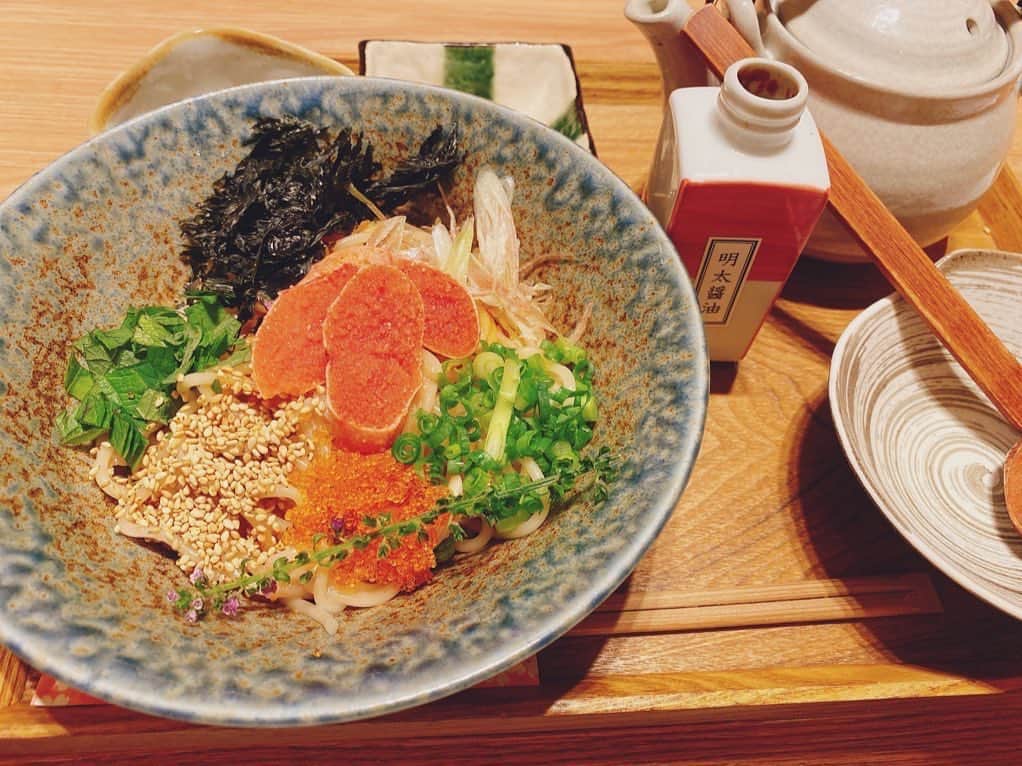 河瀬茉希のインスタグラム：「はじめていった たらこスパ専門店 出汁をかけてスープパスタになるんやで……」
