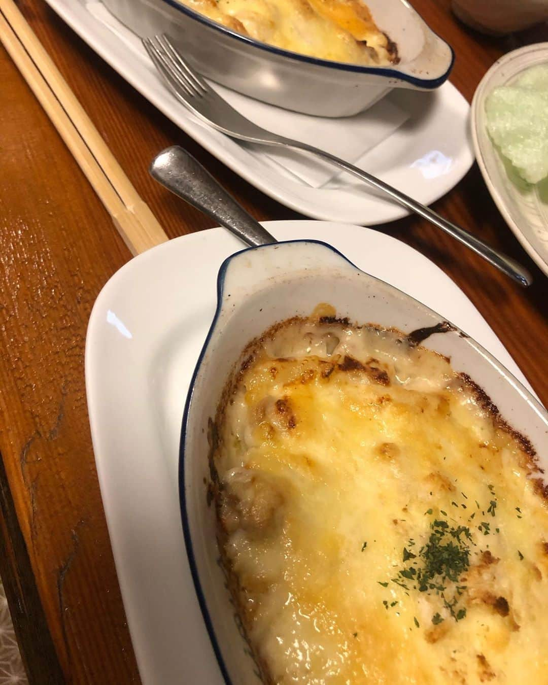 中野みやびさんのインスタグラム写真 - (中野みやびInstagram)「ぐらたん  #グラタン #ぐらたん #gratin #最高 #美味しい #食べ物 #eat #マカロニ #cheese #チーズ #very #good #マッシュルーム #絶品 #だいすき #大好き #好物 #wawawa #みやび」9月9日 21時49分 - n_miyabi0123