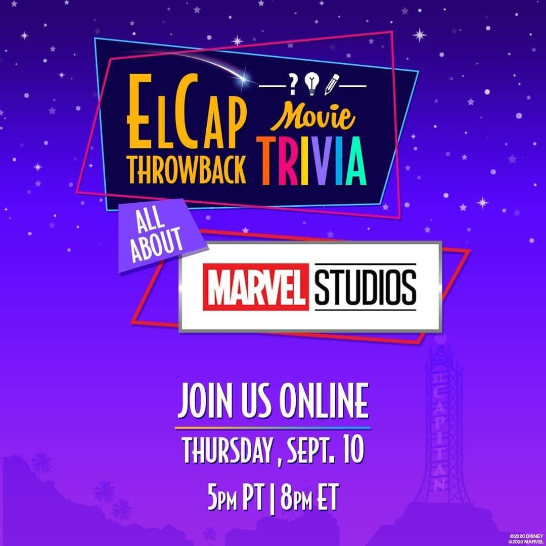 Marvel Entertainmentさんのインスタグラム写真 - (Marvel EntertainmentInstagram)「Are you the ultimate Marvel movie fan? Suit up and test your knowledge tomorrow during #ElCapitanMovieTrivia, with questions all about Marvel Studios movies! Sign up now: https://bit.ly/ElCapTrivia」9月10日 8時45分 - marvel