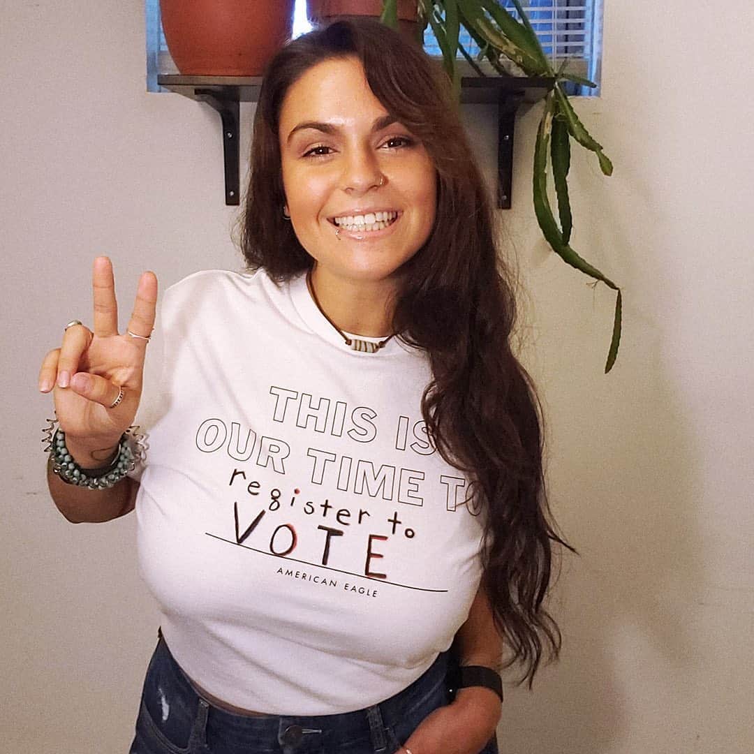 American Eagleさんのインスタグラム写真 - (American EagleInstagram)「If you’re unable to vote that doesn’t mean you can’t make a difference! From volunteering at the polls to making sure your friends are registered and informed, your voice still matters – use it! Check out IG stories for more tips from @headcountorg, @ambitious_child_, @vassallokat, @brandondasent & more! #THISISOURTIME」9月10日 9時53分 - americaneagle