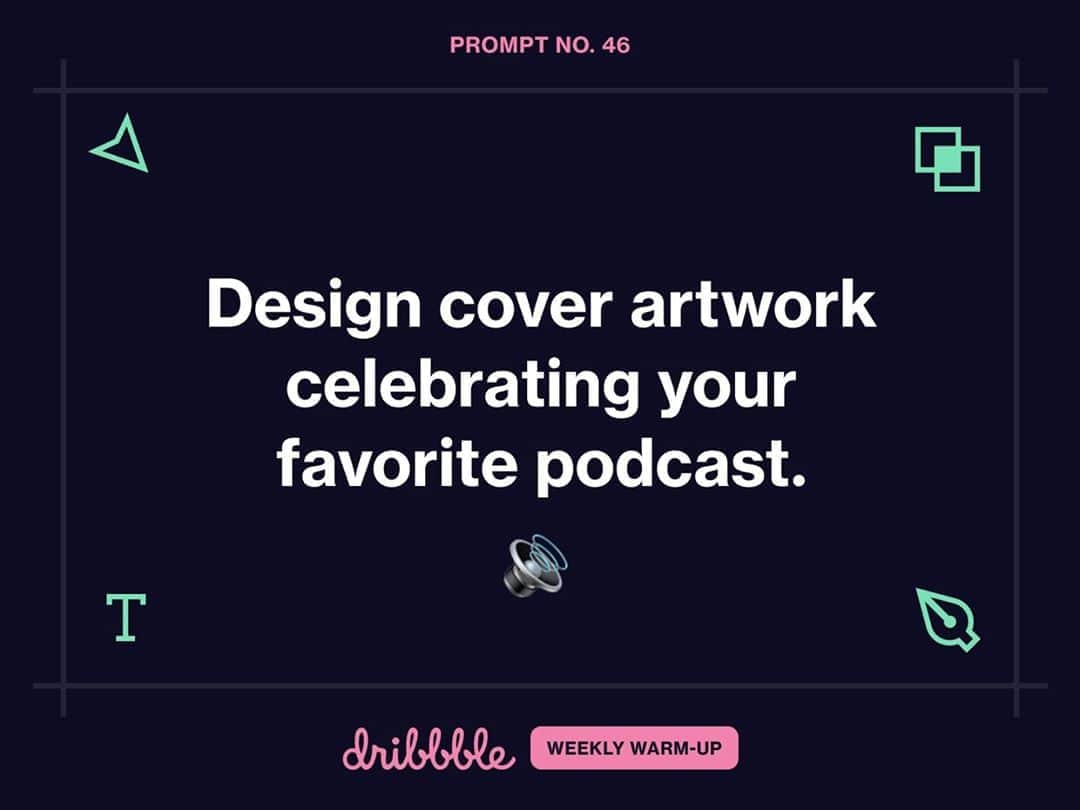 Dribbbleさんのインスタグラム写真 - (DribbbleInstagram)「Friends! Your #dribbbleweeklywarmup task is to design cover art for your very favorite podcast. Whether you’re listening to news, tech, true crime or beyond—celebrate your favorite podcast with stunning cover art. Make that audio visual!⠀ ⠀ Participate now by following the link in our bio!」9月10日 2時02分 - dribbble