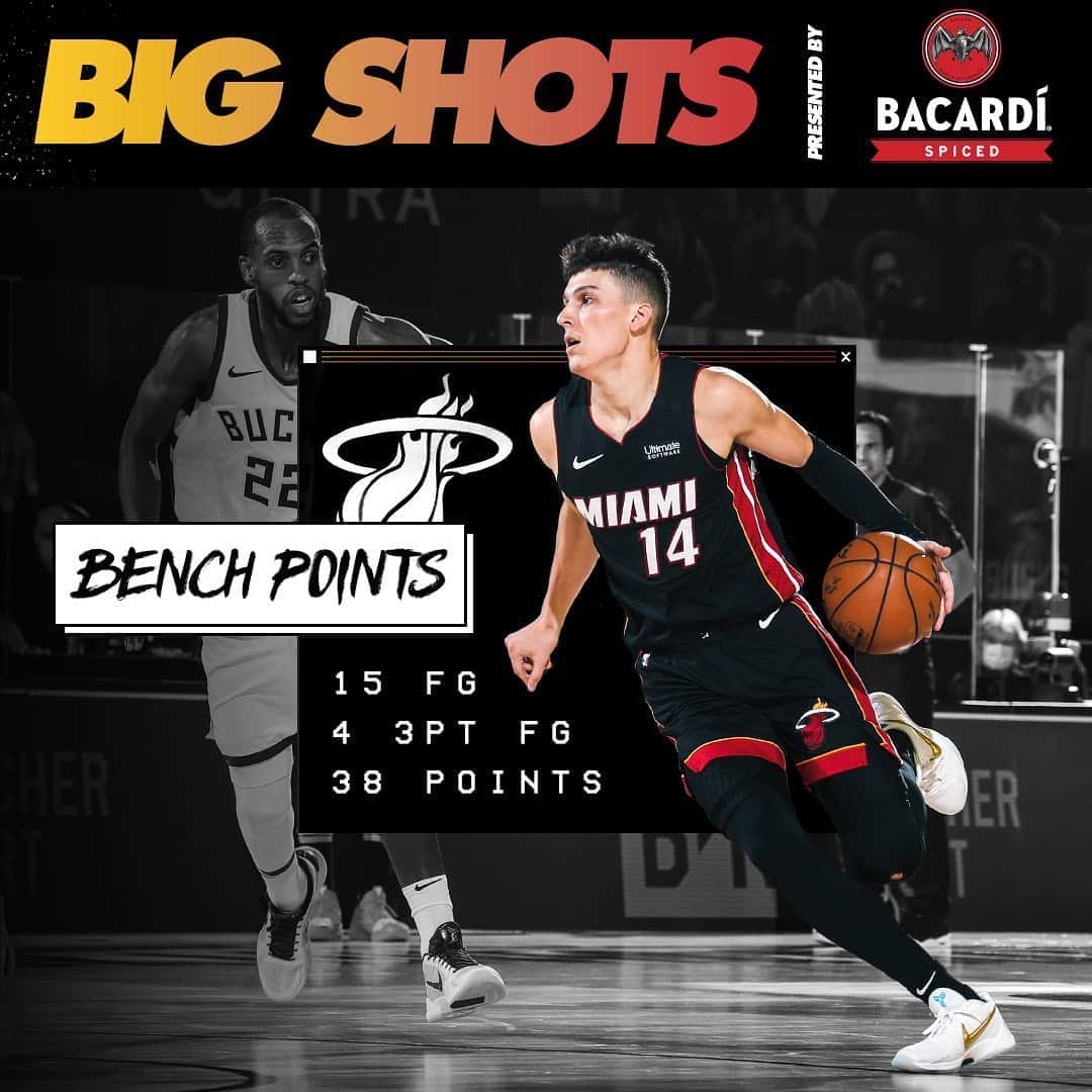 Miami HEATさんのインスタグラム写真 - (Miami HEATInstagram)「Our bench mob proved to be the difference in Game 5 with several Big Shots presented by @bacardiusa⁣ ⁣ Swipe ➡️ to see their highlights」9月10日 2時16分 - miamiheat