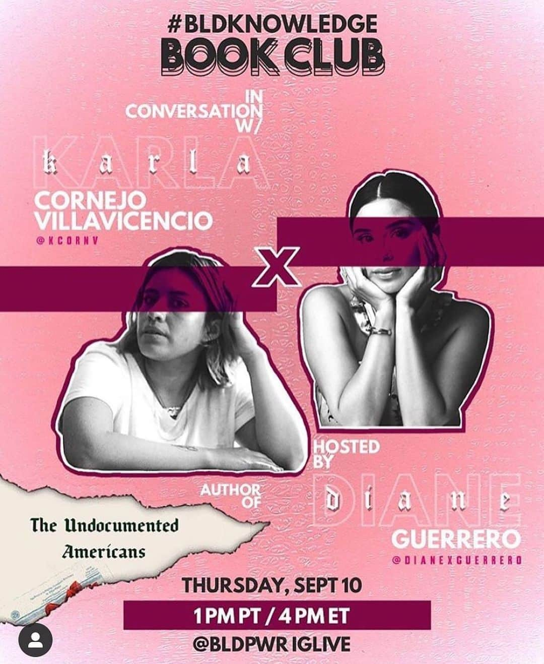 ダイアン・ゲレロさんのインスタグラム写真 - (ダイアン・ゲレロInstagram)「So honored to be speaking with author @kcornv Karla Cornejo Villavicencio.  Tune in tomorrow @bldpwr Thursday at 1pmPST for our IG live.  We will be discussing her book The Undocumented Americans.  This book is powerful and beautifully written, so much so I wish I had written it myself! (Karla you are the real one and i could never be as smart as you!) I was so taken by your writing it’s as if you were speaking to me!!! To meeeeee! :)  All that to say thank you from the bottom of my heart.  This book will give you a real insight on the current immigration system and both personal/journalistic view into the undocumented American family in a way in which you’ve never seen before.  You don’t want to miss it! Grab a copy and tune in tomorrow.」9月10日 3時38分 - dianexguerrero