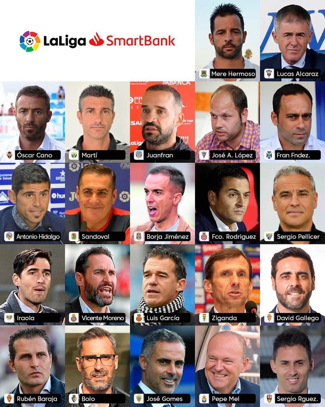 LFPさんのインスタグラム写真 - (LFPInstagram)「✅📋 These are the 22 managers confirmed for #LaLigaSmartBank 2020/21! 😍 Choose one!   ✅📋 ¡Estos son los 22 entrenadores confirmados para #LaLiga SmartBank 2020/21! 😍 ¿Quién te gusta más?   #HayQueVivirla #YouHaveToLiveIt #LaLiga #Managers #Football」9月10日 4時18分 - laliga
