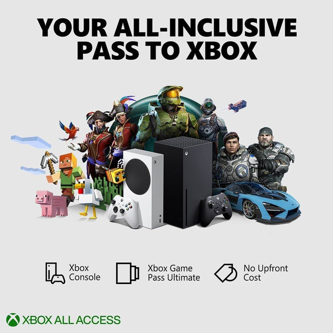 Xboxさんのインスタグラム写真 - (XboxInstagram)「We heard you like Xbox so we made an all-inclusive pass to Xbox so you can play Xbox. Join Xbox All Access to play over 100 games from @xboxgamepass Ultimate and get a next-gen console with no upfront cost.」9月10日 8時30分 - xbox