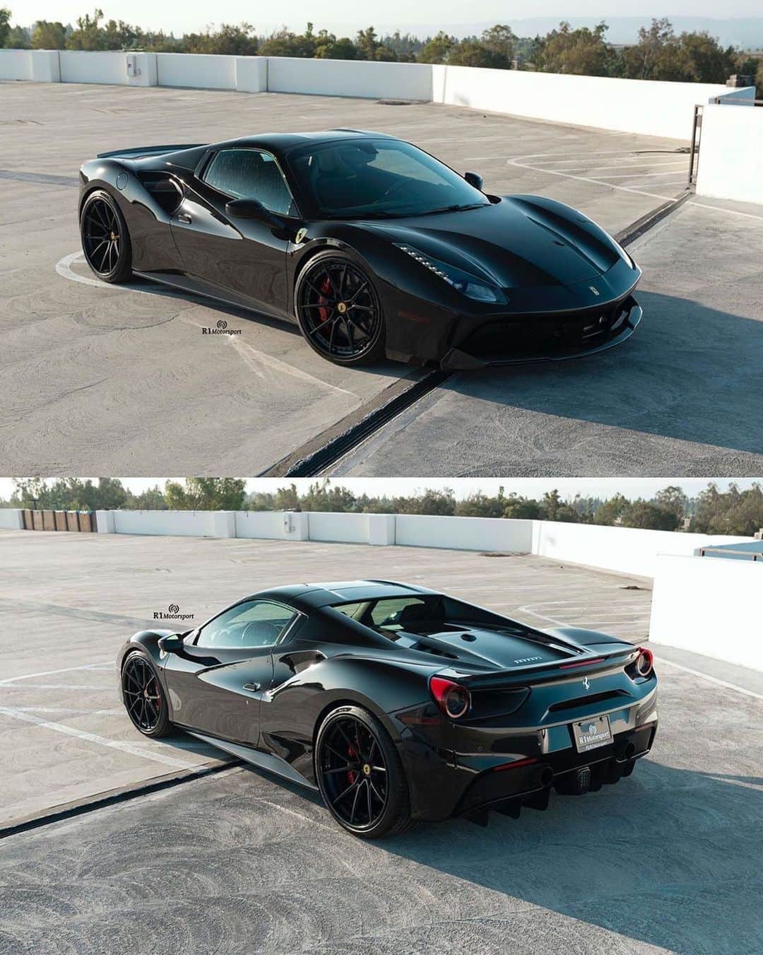 CARLiFESTYLEさんのインスタグラム写真 - (CARLiFESTYLEInstagram)「All black Ferrari 488. 👍🏽or👎🏽? Done by @r1motorsport #carlifestyle」9月10日 11時00分 - carlifestyle