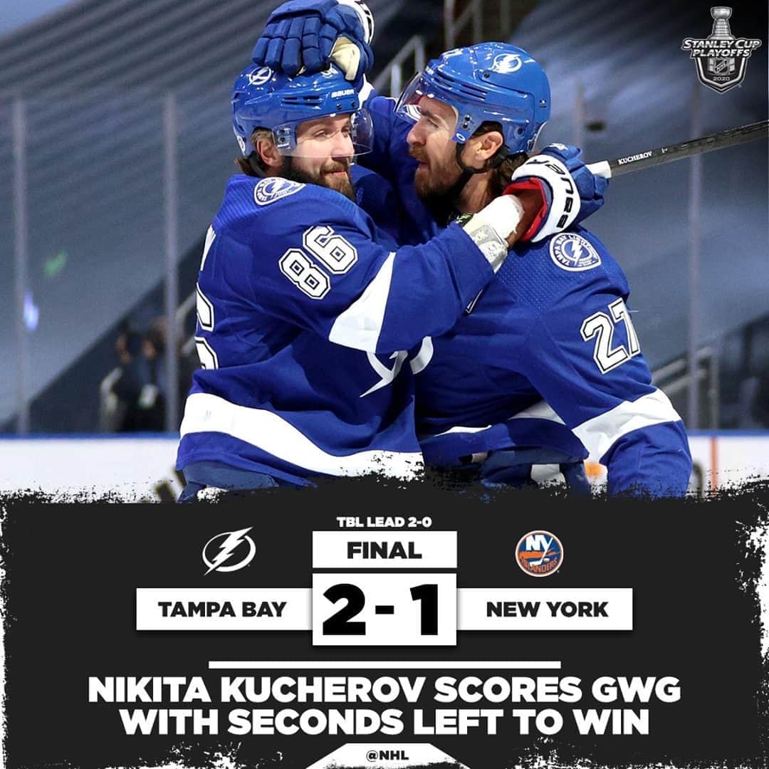 NHLさんのインスタグラム写真 - (NHLInstagram)「Game-winning goal with seconds remaining. Did we mention that @nikitakucherov86 is clutch? #StanleyCup」9月10日 11時58分 - nhl