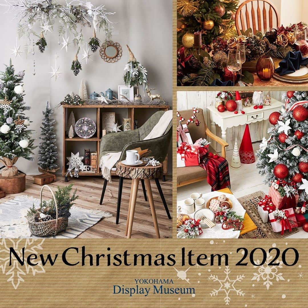 横浜ディスプレイミュージアムのインスタグラム：「✨🎄XmasItem 2020🎄✨ みなさん、こんにちは☺︎  今回はディスプレイミュージアム　🎁クリスマステーマ🎄特集です。 売り場も続々とクリスマス仕様になっています✨今年のクリスマステーマをご紹介いたします。  🎅CHRISTMAS JOURNEY 家族で楽しむクリスマスをテーマにしたアットホームなカントリーテイストです。 ❄️Botanical Christmas 流行の北欧テイストクリスマスです。 クリスマスが終わってもインテリアとして使えるようなナチュラルテイストが特徴です。 🍾MEDIATIC CHRISTMAS ゴールドカラーで大ぶりなフラワーとボールを組み合わせた海外ドラマのような豪華でボリュームのあるラグジュアリースタイルです。  気付くとクリスマスシーズンもすぐそこに…気になるアイテムは、早めのゲットをおすすめいたします👀  使用アレンジ、花材については秋冬カタログをご覧ください。 http://www.displaymuseum.co.jp/2020catalog_autumn_winter.html ※カタログについての問い合わせはホームページ内のお問い合わせフォームへお願いいたします。」