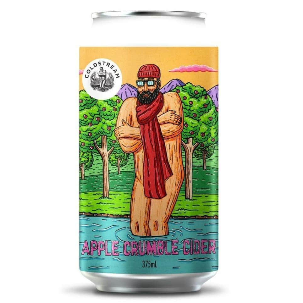 MULGAさんのインスタグラム写真 - (MULGAInstagram)「Heck yes to drawing a naked shivering bearded man for the legends at Yarra based craft cider and beer brewery @coldstreambrewery. This one is the Apple Crumble Cider 🍎.⁣⁣ ⁣⁣ Fun fact: was my first design brief to include a naked man and probably not the last 😎🧔🏻. ⁣⁣ ⁣⁣ #mulgatheartist #beerart #coldstreambrewery #cider #applecrumblecider #shiveringman #isobeard #beards #indiecider #lovecider #yarravalley #yarravalleylife #yarravalleycider #cidermakers」9月10日 13時56分 - mulgatheartist