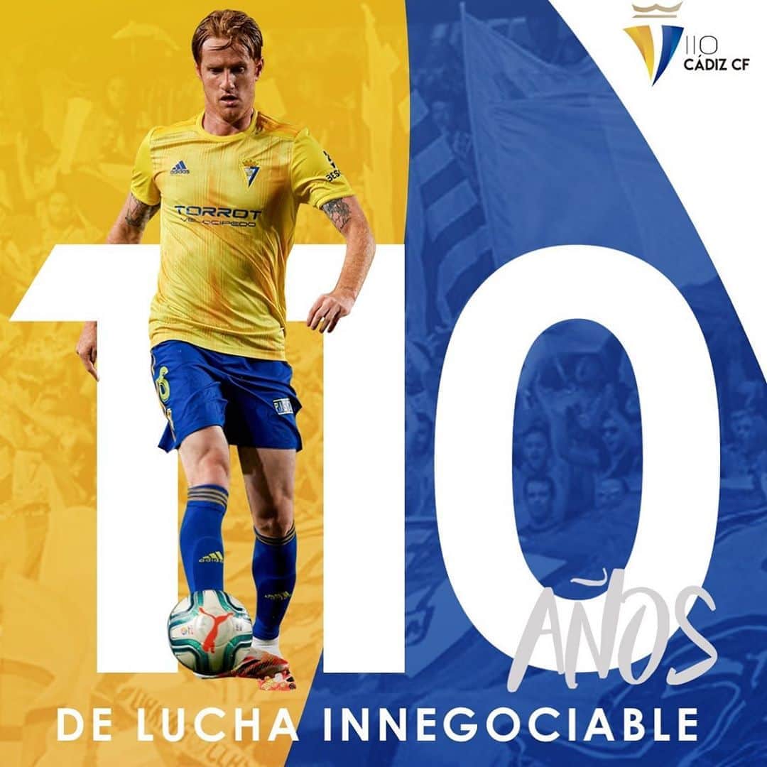 アレハンドロ・フェルナンデス・イグレシアスのインスタグラム：「Felices 110 años, al club más especial de todos...! Nuestro Cádiz💛💙」