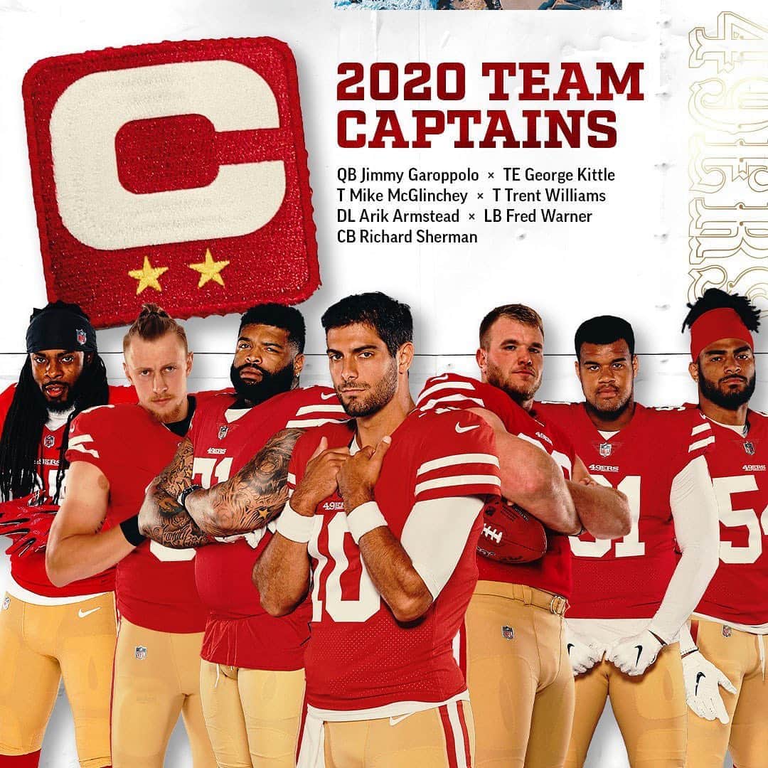 サンフランシスコ・フォーティナイナーズさんのインスタグラム写真 - (サンフランシスコ・フォーティナイナーズInstagram)「2020 Team Captains ‼️ #FTTB」9月11日 3時31分 - 49ers