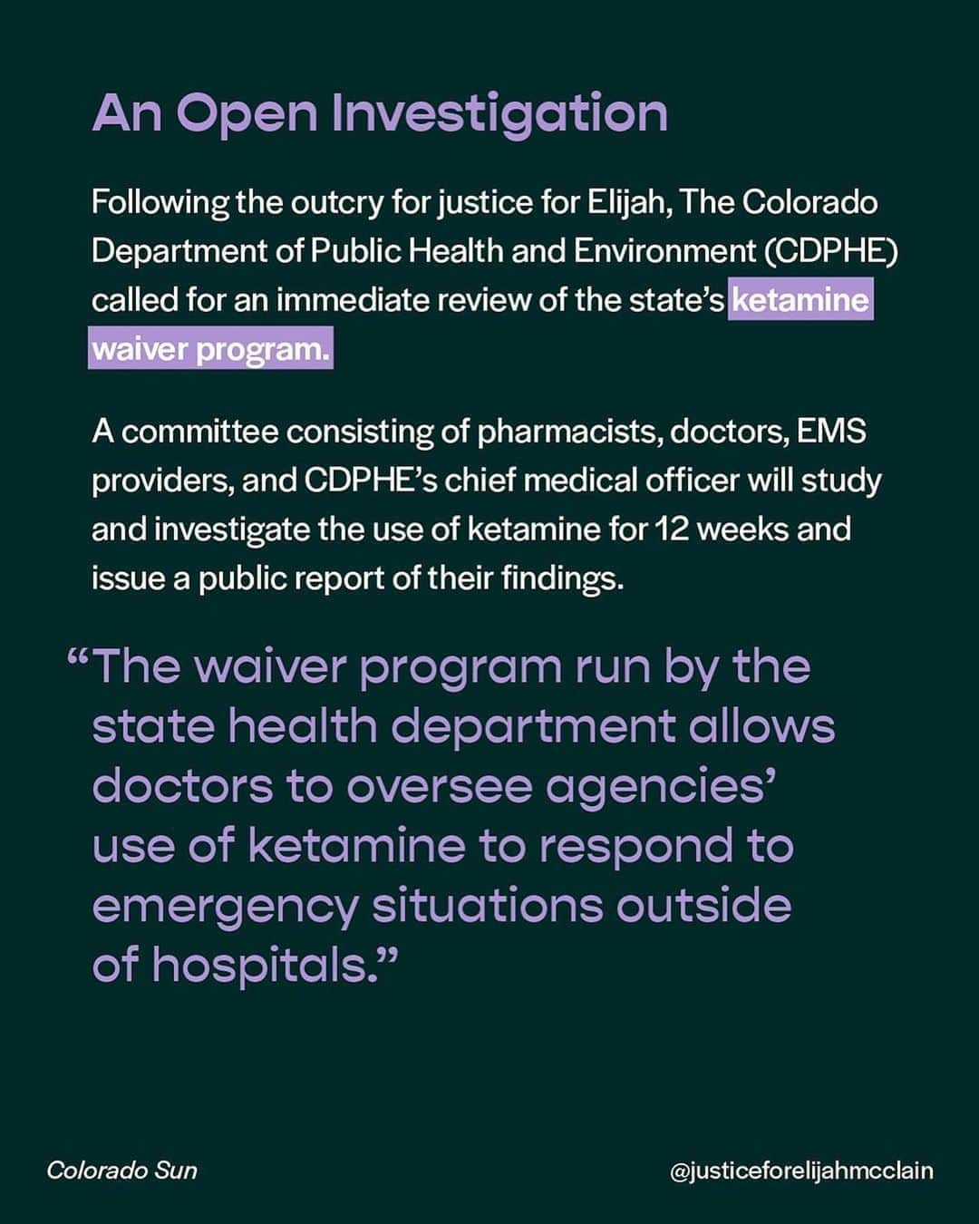 エイミー・シューマーさんのインスタグラム写真 - (エイミー・シューマーInstagram)「The unsafe USE OF KETAMINE by police must END-and we need your help to make that happen.  🗣  Elijah was killed by a ketamine overdose by police, but the APD is STILL ALLOWED to use ketamine on civilians while the drugs safety is being investigated.   CLICK LINK IN BIO TO TAKE ACTION + DEMAND that Aurora City Council Members VOTE YES to BAN THE USE OF KETAMINE while under investigation ❗️  Graphics @gabrielaong  Call Tool @changedotorg @justiceforelijahmcclain」9月11日 4時07分 - amyschumer