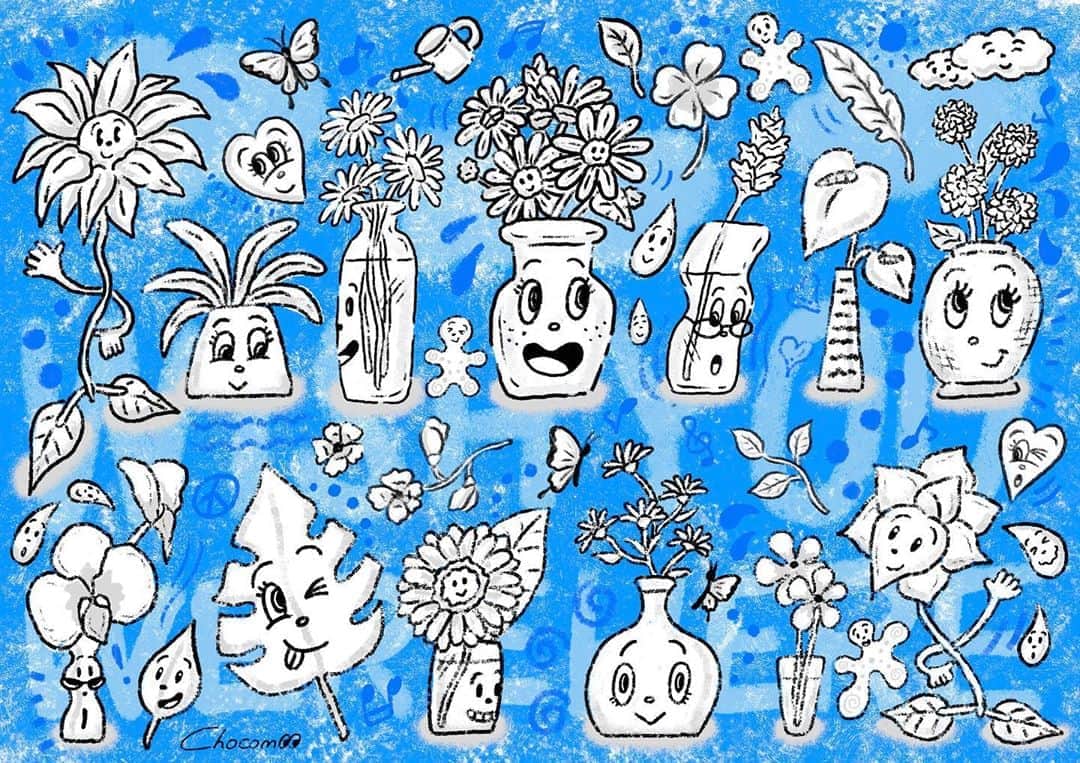 chocomooのインスタグラム：「Adobe Photoshop/Frescoで使用できるKeith Haring筆ツールがリリースされたので早速試してみました🖌 生前キースが公の場で使用してた画材を参考に作られたらしいです🌼 彼の作品でもよく使われているチョーク調のツールで自宅の花達を描いてみました💐 皆さん参加できるコンテストもあるようなので是非！  Adobe digitally recreated Keith Haring’s brushes!   #AdobexKeithHaring #AdobeFresco #contest #AD #Chocomoo  💻 https://adobe.ly/32dh9NW」