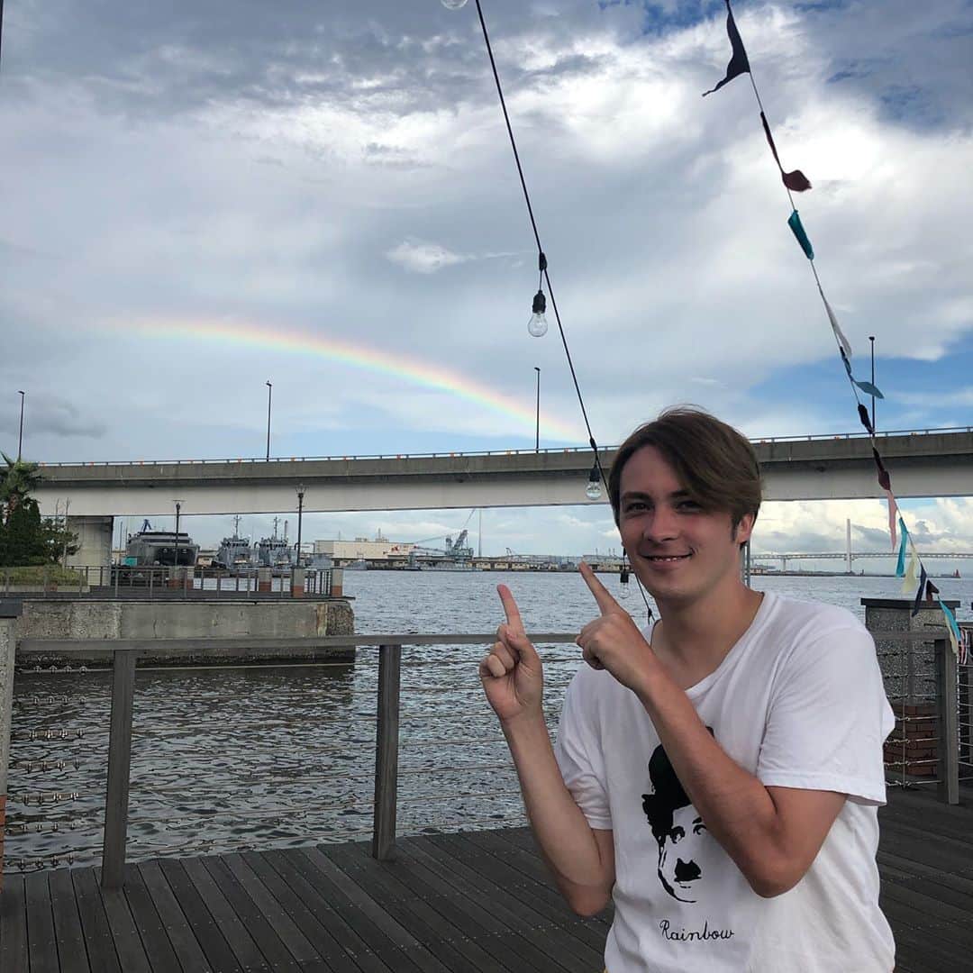 冨森ジャスティンのインスタグラム：「ちょっと前のだけど、横浜の虹🌈」
