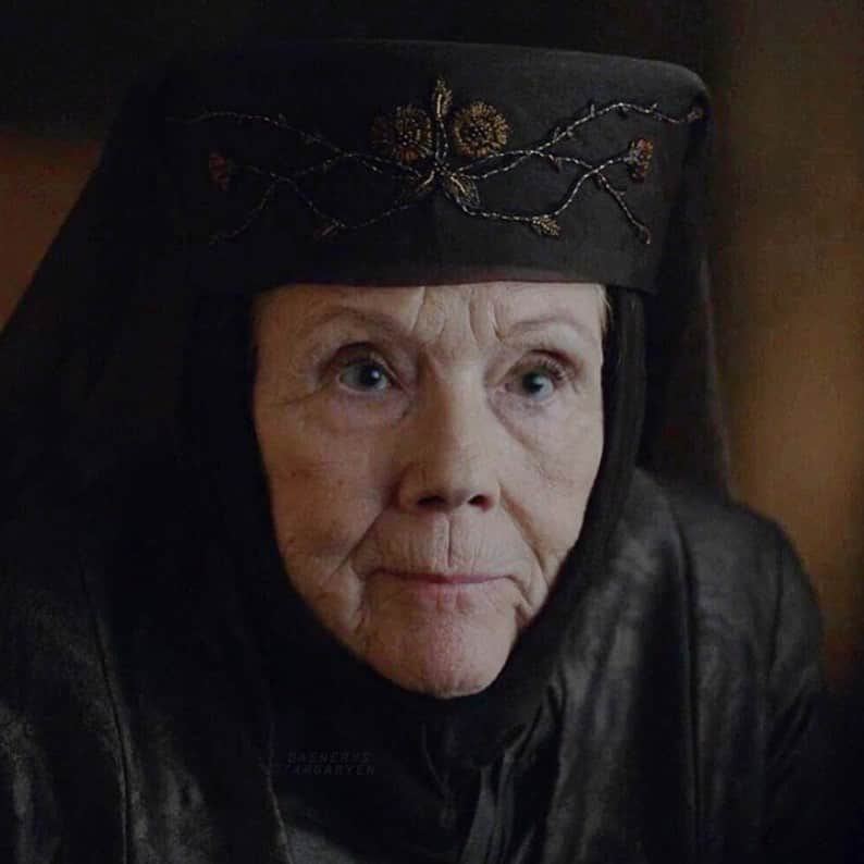 ソフィー・ターナーのインスタグラム：「Rest In Peace to the insanely talented and incredible Diana Rigg. Thank you for your portrayal of Olenna. You will be missed ❤️😭」