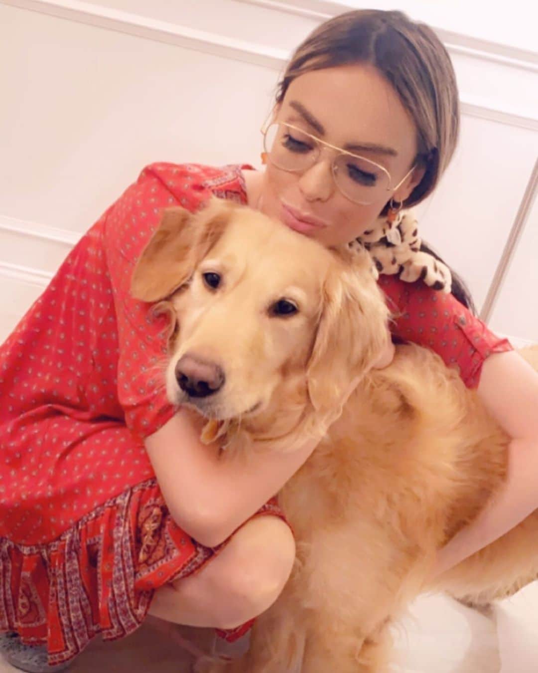のインスタグラム：「A bit velcro, a bit lethargic, noble and always loyal 💕💕💕 He is a little taken back by the new diet . Covid got the best of his waistline. My fault completely 🙄💔 What’s your doggie’s name?  Here with Beau David #goldenretriever#fluffy」