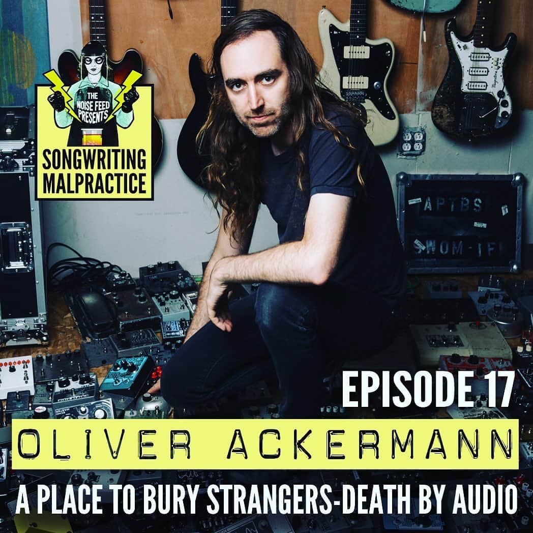 A Place to Bury Strangersのインスタグラム：「Photo by @ebruyildiz  Repost @thenoisefeed Interview No.17 with Oliver Ackermann of @aptbs and @deathbyaudioeffects is out now.  Apple podcast:  https://podcasts.apple.com/us/podcast/songwriting-malpractice/id1514529140#episodeGuid=https%3A%2F%2Fapi.spreaker.com%2Fepisode%2F40810545  Spotify:  https://open.spotify.com/episode/5hCUQNsIuw4DOoya9J3Jm6?si=zwLybZtDRRWOMaV4SDmL4A」