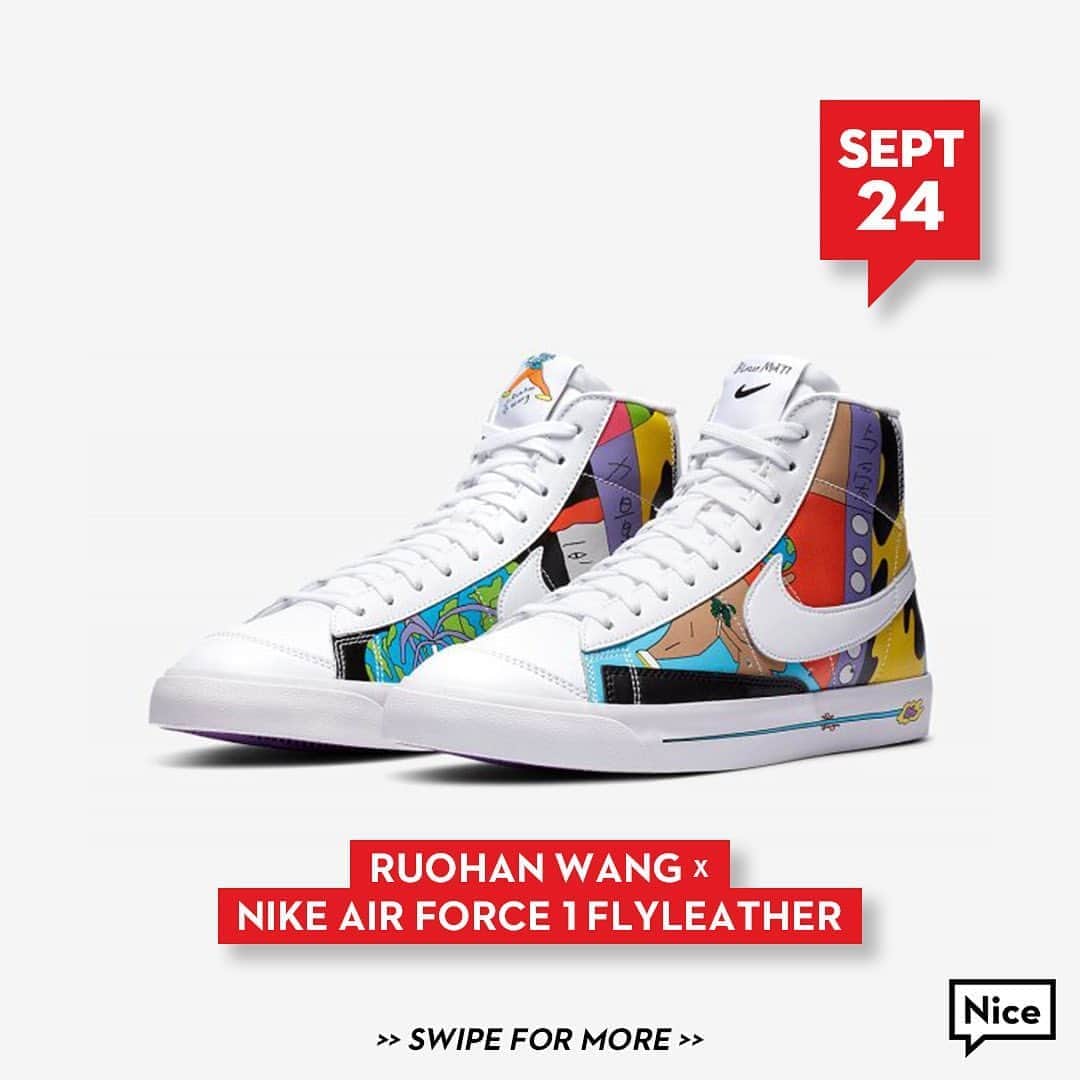 Nice Kicksさんのインスタグラム写真 - (Nice KicksInstagram)「Visual artist Ruohan Wang uses the Nike #AF1, #AirMax90, and #BlazerMid77 as her latest art canvas. 🎨👟」9月11日 1時51分 - nicekicks