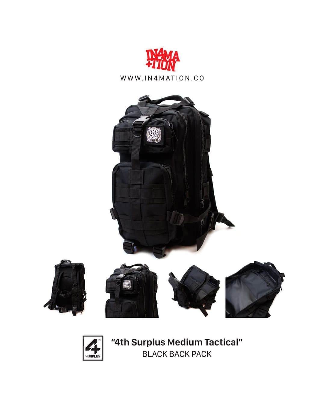 のインスタグラム：「#4thsurplus Tomorrow we have the Medium Tactical backpack by @4thsurplus x @in4mation_ a dropping!! Get yours at in4mation.co while supplies last」