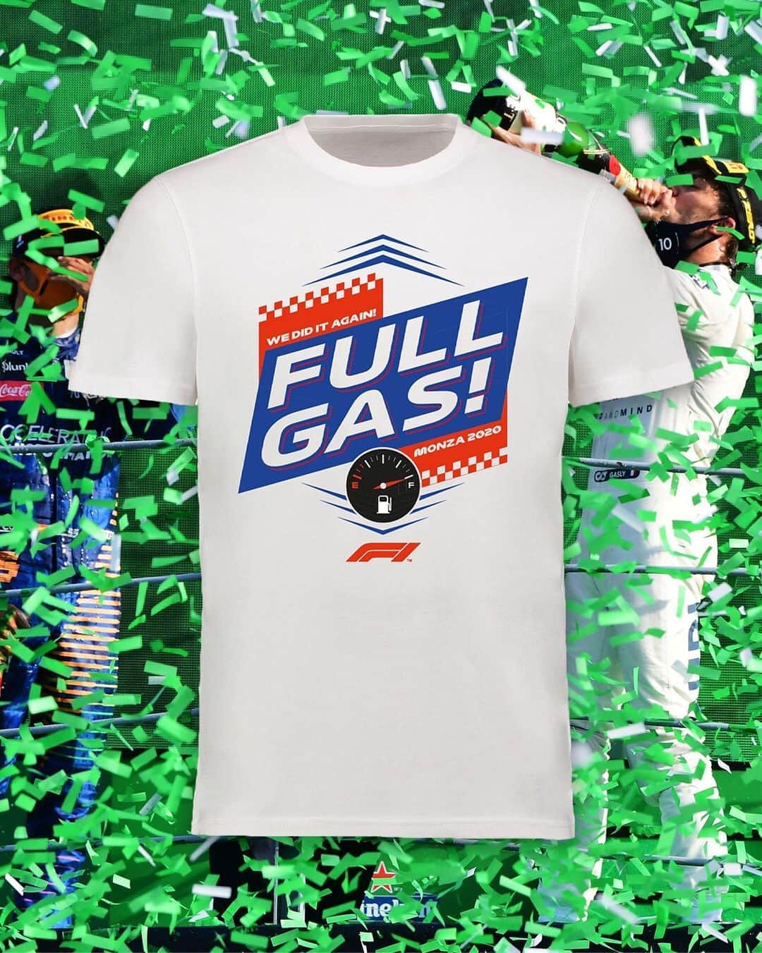F1さんのインスタグラム写真 - (F1Instagram)「Who’s running on FULL GAS?! 😀 . Tap the tag to get your hands on this super cool t-shirt celebrating Pierre Gasly’s epic Monza victory 😎 . #Formula1 #F1」9月11日 3時03分 - f1