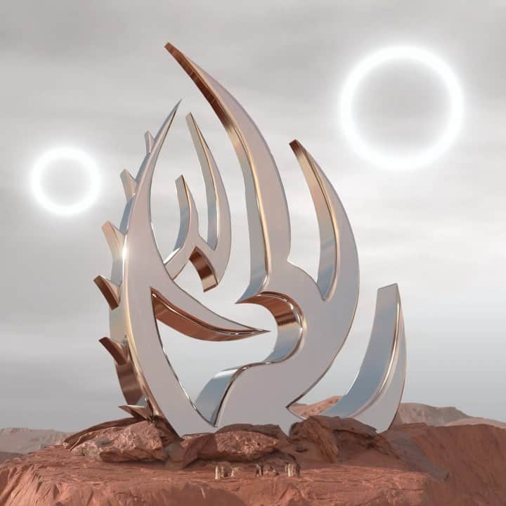 のインスタグラム：「Your Vessel is here, a new hope awaits.  𝘛𝘐𝘕𝘐𝘛𝘜𝘚 vibration Part 1  . . . A world, outside temporal space-time within the realm of sound. Few know how to penetrate the single entrance, accessed only through vibration.  Thus, the secret lives of 𝘛𝘐𝘕𝘐𝘛𝘜𝘚 ‘ creations are kept safe from surrounding evils. . . The pink sky, chromatic river, and painted scenery are created by 𝘛𝘐𝘕𝘐𝘛𝘜𝘚’ inhabitants.」