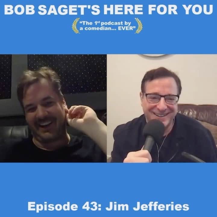 ボブ・サゲットのインスタグラム：「‪TODAY’S NEW EPISODE IS UP!!‬ ‪My friend @jimjefferies and I let loose in a show for peeps over 15, titled, “Jim Jefferies and Bob and Their Shared Love for Gallows Humor.” SUBSCRIBE & LISTEN NOW at: apple.co/bobsaget @applepodcasts @applemusic @itunes @studio71us @studio71uk @studio71it @studio71fr #comedypodcast」