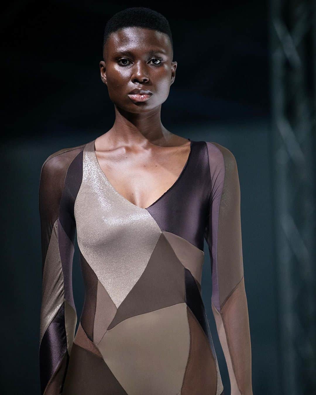 スリーアズフォーのインスタグラム：「Back in 2019 we were invited to Lagos / Nigeria to present our “Human Plant” collection, which is an intersection of Anatomy and Botany, revealing the relationship between humans and our cosmic cousins, the plants.  The collection was rendered various shades of skin colors celebrating human diversity of colors as ONE with the plants. Picture by @eva.al.desnudo」