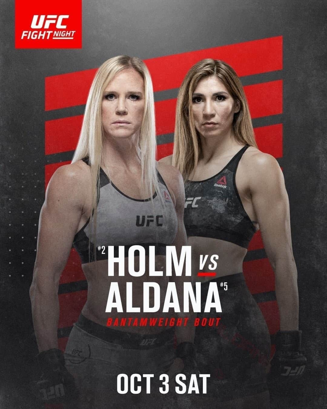 ホリー・ホルムさんのインスタグラム写真 - (ホリー・ホルムInstagram)「#mondaymotivation to keep on the grind.  Repost @ufc New date and time! 📆 Holm - Aldana shifts to October 3.」8月18日 4時52分 - hollyholm