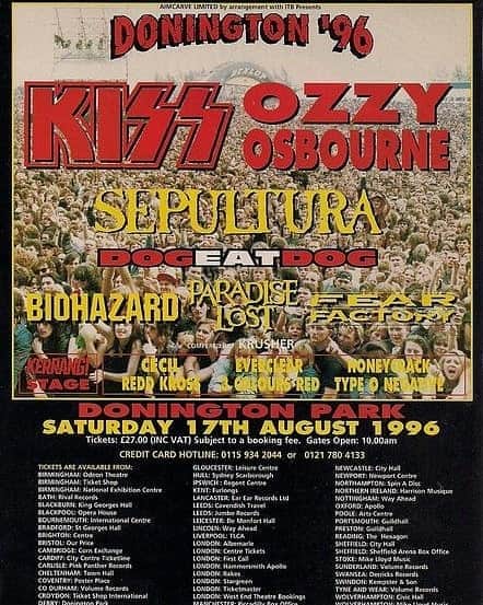 KISSさんのインスタグラム写真 - (KISSInstagram)「#KISSTORY August 17, 1996 - #KISS  headlined the massive Donington '96 Festival in the UK.   Were you there?」8月18日 6時36分 - kissonline