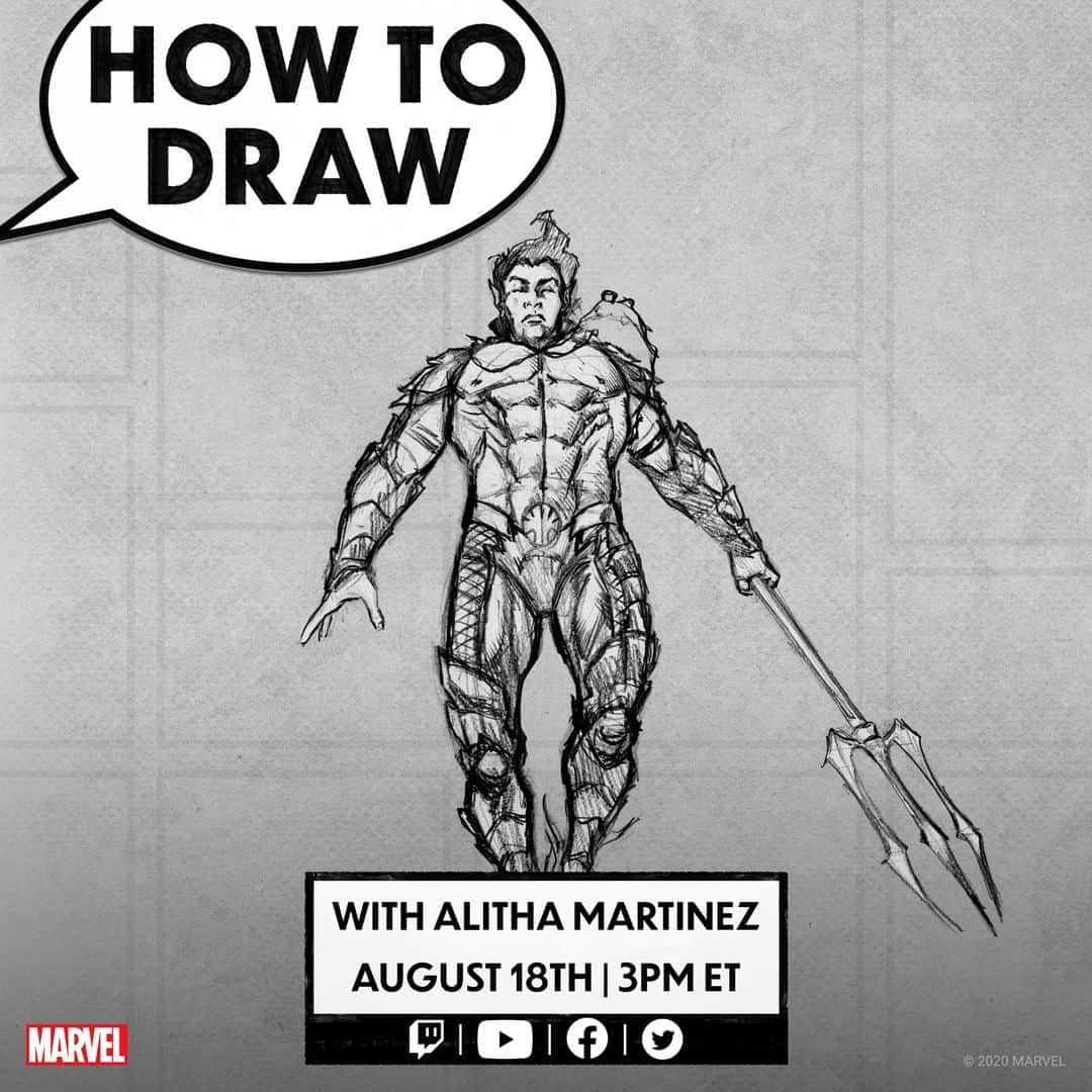 Marvel Entertainmentさんのインスタグラム写真 - (Marvel EntertainmentInstagram)「🌊 🔱 Join us tomorrow at 3PM ET and see Namor the Sub-Mariner come to life with artist Alitha Martinez! #MarvelAtHome」8月18日 7時00分 - marvel