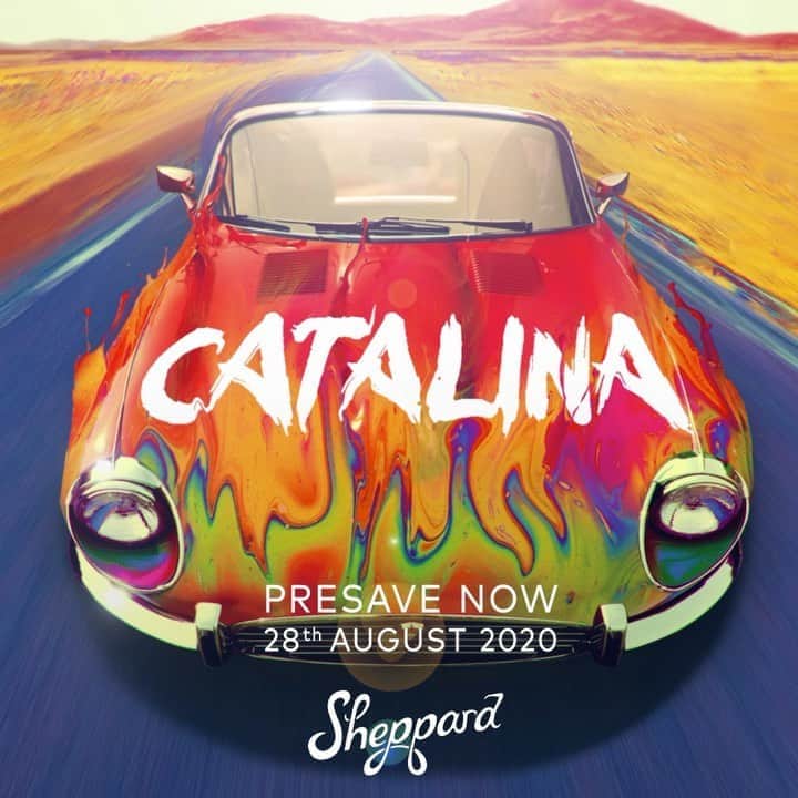 シェパードのインスタグラム：「Buckle up! Our song for August is a bit of a wild ride - something a bit different for you guys! Pre save Catalina now 🎸🚘」
