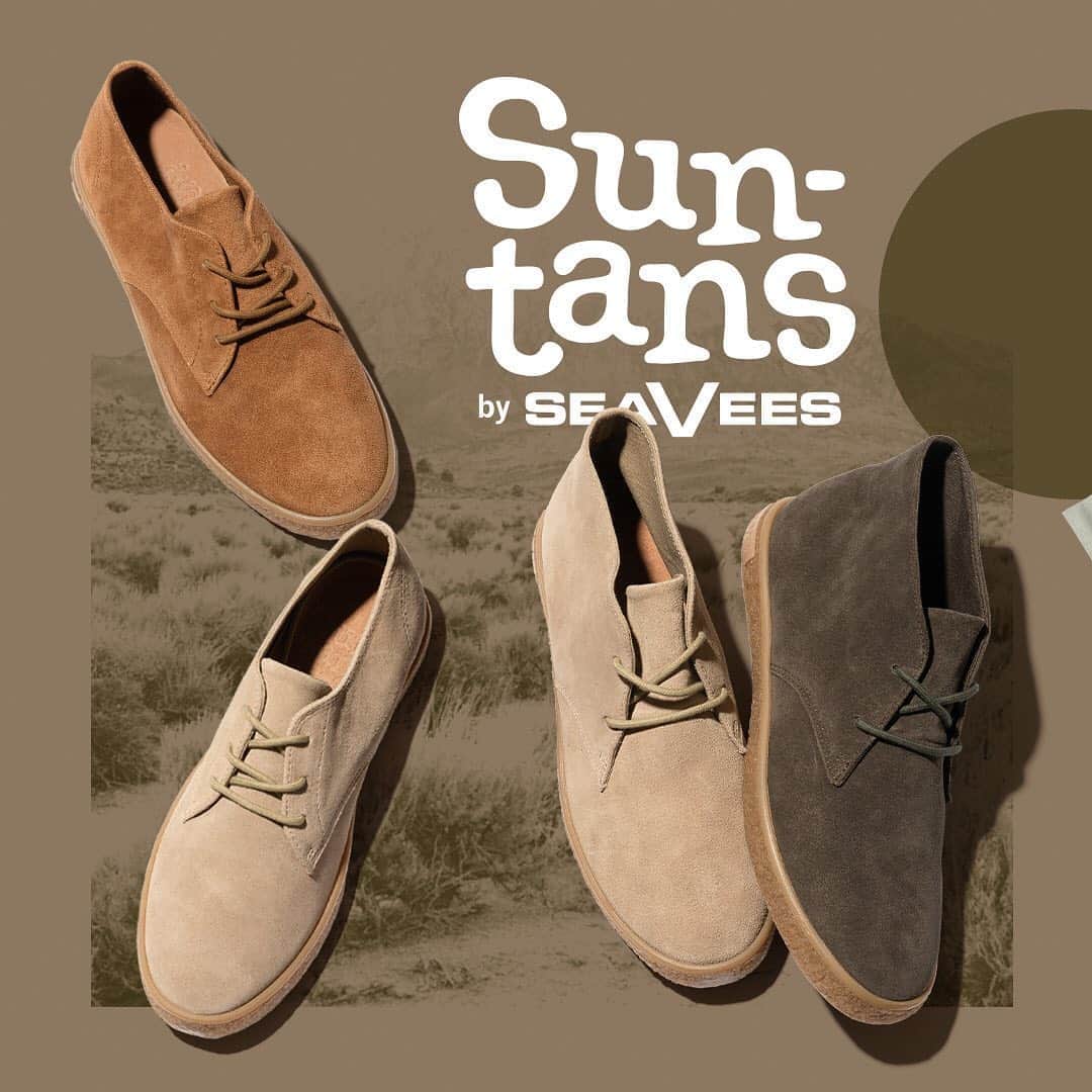 シービーズのインスタグラム：「With a namesake derived from military-issued khakis of the 1960’s, the affectionately dubbed “Sun-tans” were regularly seen on college campuses in their various shades of tan. ⁣ ⁣⁣ ⁣With refined good looks, the timeless buck and chukka styles are true casuals that provide all of the same comfort of our classic sneakers. ⁣ ⁣⁣ ⁣(Inspiration images source: Unknown)」