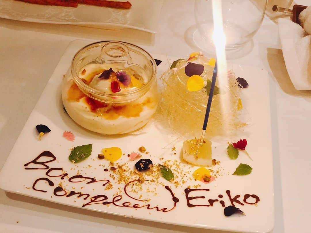 藤本恵理子さんのインスタグラム写真 - (藤本恵理子Instagram)「Thank you for taking me to  the birthday dinner 🍴  I had so much fun✨ 2日に誕生日を迎え、お祝いしてもらいました。 年齢は年々びっくりですが(笑)お祝いしてもらうのは嬉しいですね❣️ 久しぶりにお酒をいただいたので、酔いました。 #thankyou  #birthday #dinner #armonico #daikanyama #restaurant #東京レストラン　#ディナー」8月18日 9時00分 - eriko_fujimoto_0802