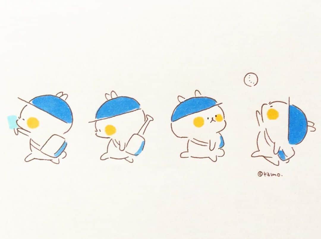 のインスタグラム：「#高校野球記念日#イラスト#illustration#ウサギタケ#usagitake」