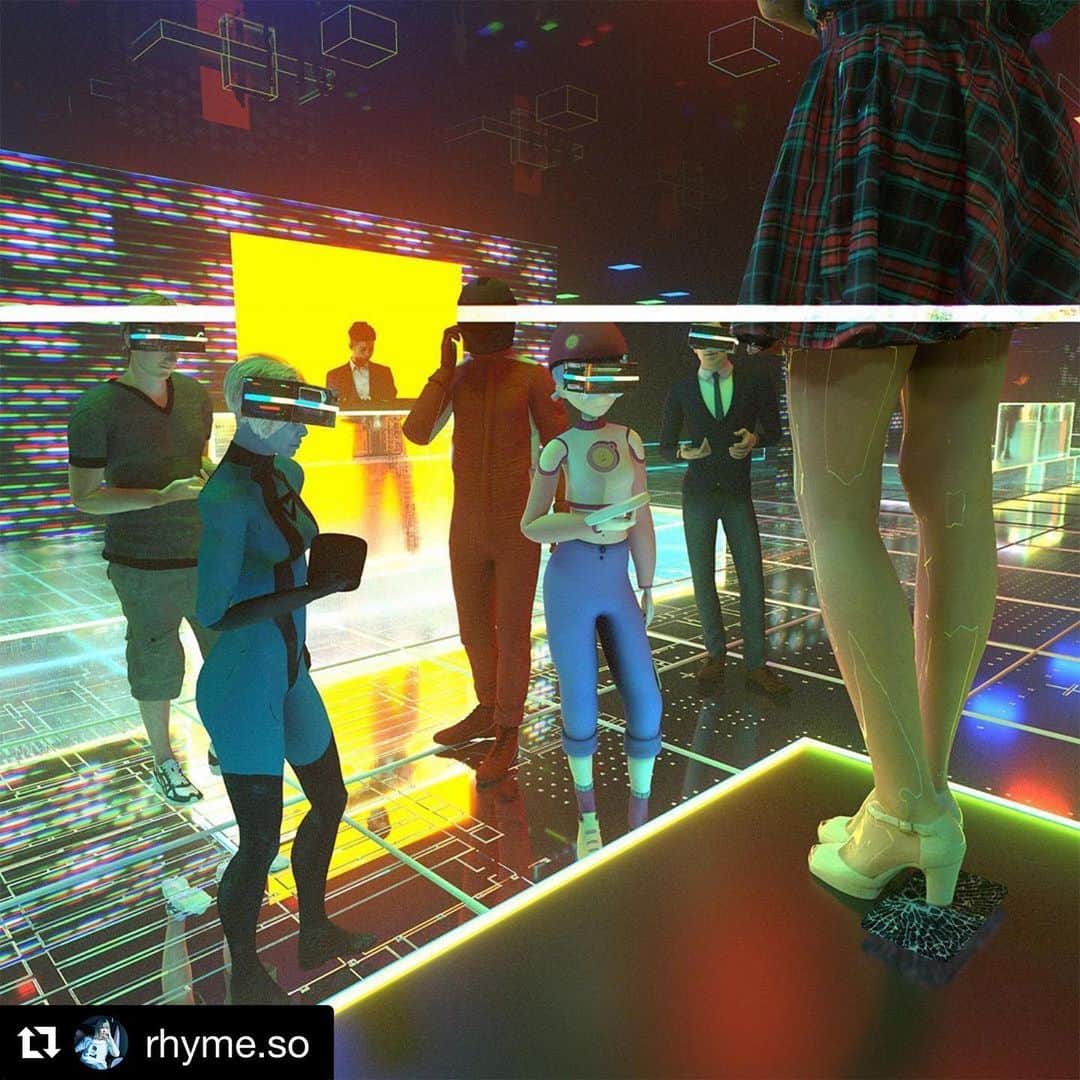 大沢伸一のインスタグラム：「ライムソーの新曲はこちらのクラブでお披露目。 #Repost @rhyme.so with @get_repost ・・・ SIMS kinda said it. “HOT” TOMORROW  • • • • @strangeloopstudios ⚒  #hot #rhymeso #3D #thesims #nightclub #virtualreality ?」