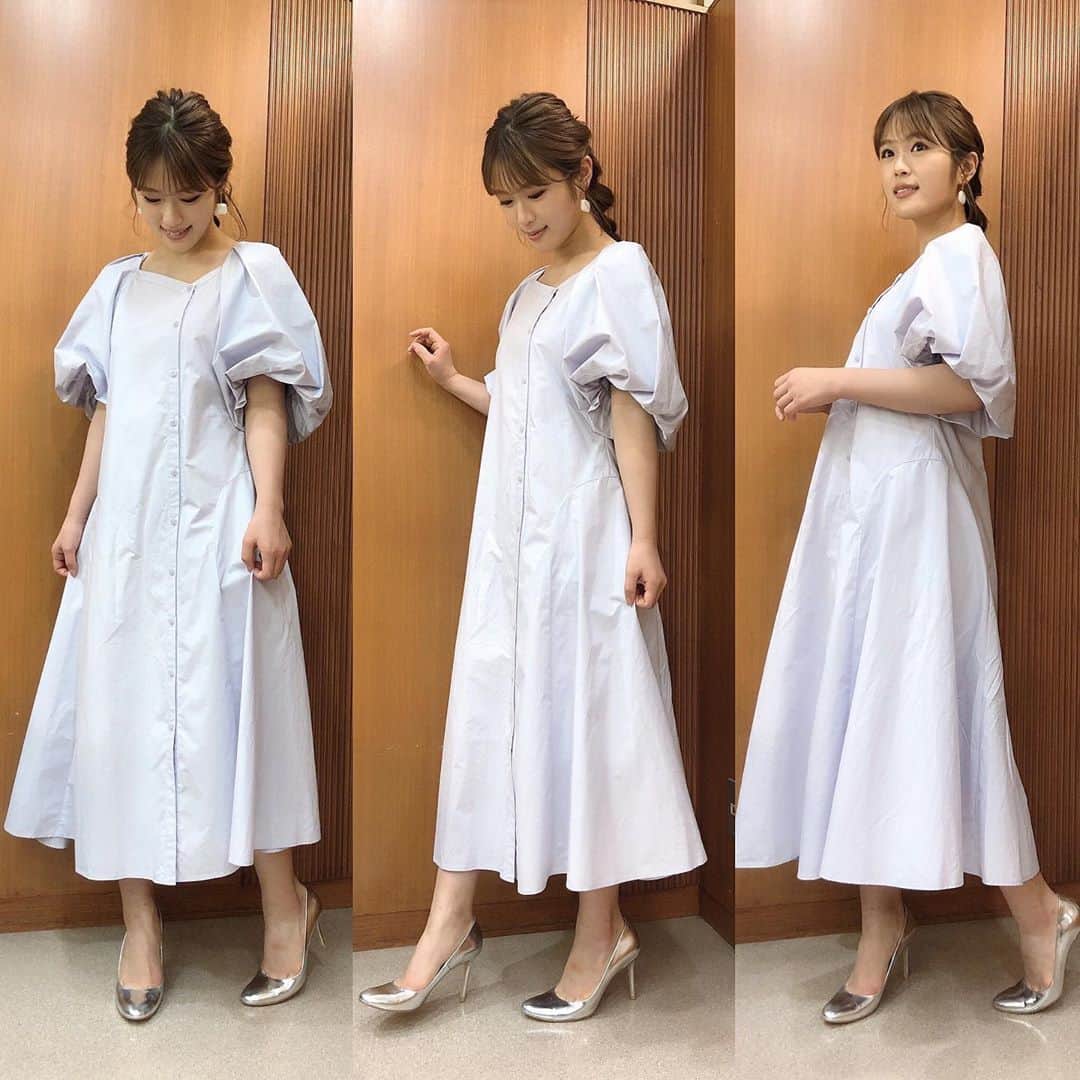 渋谷凪咲さんのインスタグラム写真 - (渋谷凪咲Instagram)「とっても可愛いお衣装を、 着せて頂きました🌷 . 袖が、ふわふわで紫のワンピースさん💜 . . #この差って何ですか？ #見て下さった皆さんありがとうございました🙏 #ワンピース #衣装」8月18日 20時24分 - nagisa_nikoniko