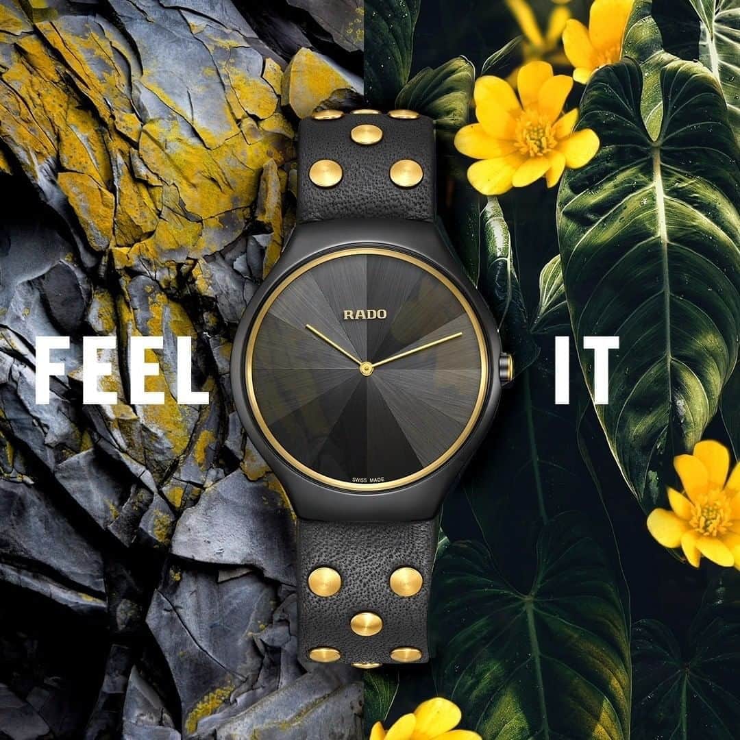 のインスタグラム：「Welcome a unique twist to your style with our limited edition True Thinline Studs . Designed specially by Bethan Gray for Rado. #RadoTrueThinline #Feelit」