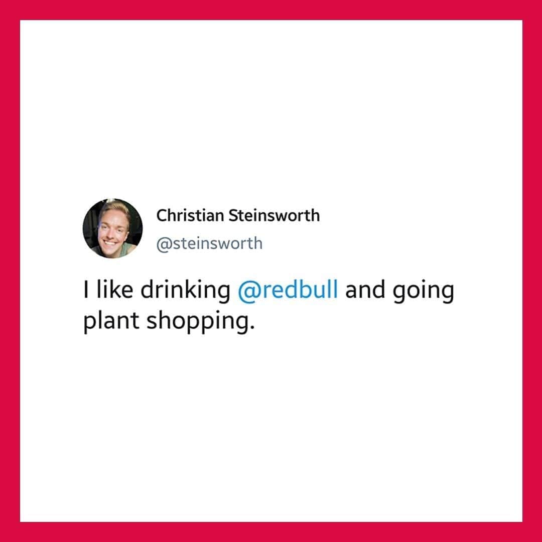レッドブルのインスタグラム：「now this is the kinda wholesome day we're after 😂 🌿   #redbull #givesyouwings #plants #plantparents」
