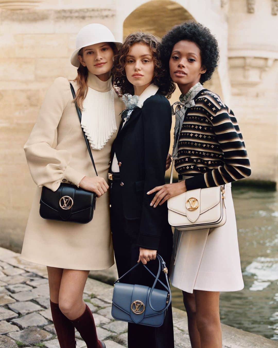 Saks Fifth Avenueのインスタグラム：「The embodiment of effortless Parisian chic. #LouisVuitton’s new LV Pont 9 bag takes its name from the city’s oldest bridge, just next to the Maison’s headquarters. Explore the new collection and more at a Saks store near you.」