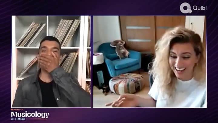 トーライ・ケリーのインスタグラム：「the sleeeeepy baabyyyy😂   (thx for having me @timkash / @musicologyquibi !! to see the full episode, download the @quibi app & search for “musicology”)」