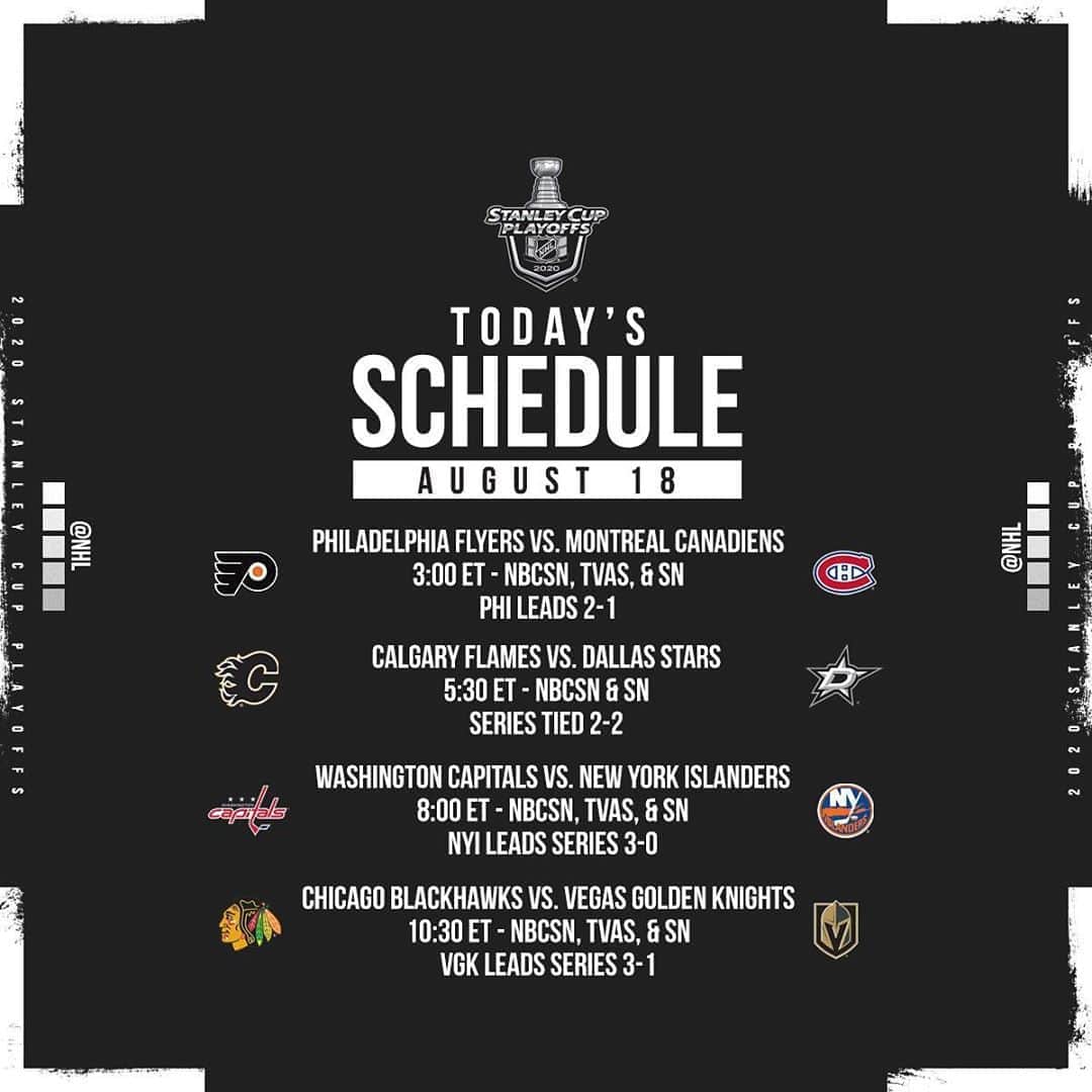 NHLさんのインスタグラム写真 - (NHLInstagram)「Did someone say more hockey ⁉️  Two potential series clinchers headline today's #StanleyCup Playoffs slate starting at 3 ET on @NHLonNBCSports, @Sportsnet and @TVASports.」8月18日 22時32分 - nhl
