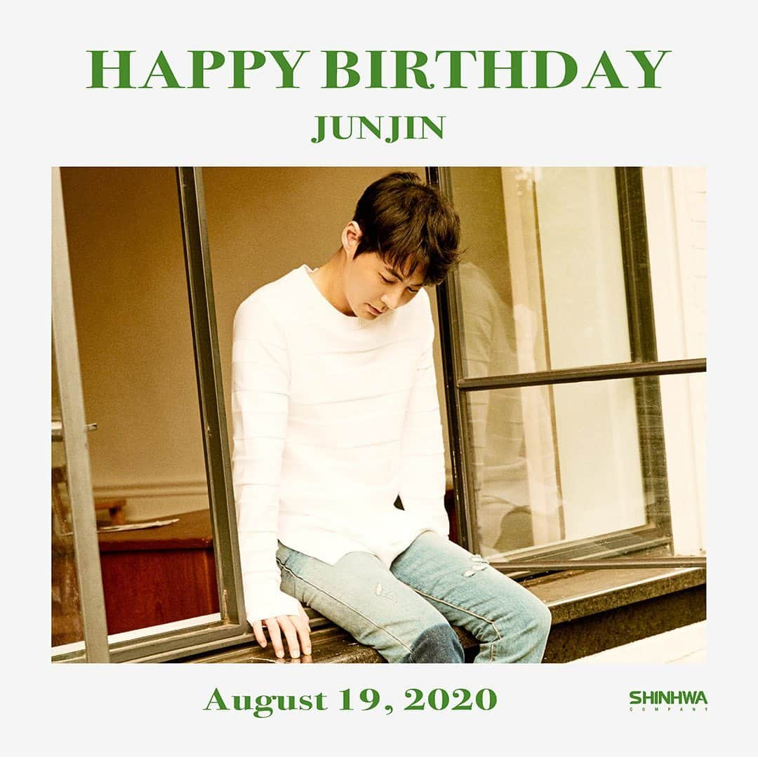 【公式】神話（SHINHWA）のインスタグラム：「. 2020.08.19 HAPPY BIRTHDAY TO JUNJIN❤  #신화 #전진 #생일축하합니다 #SHINHWA #JUNJIN #HAPPY_BIRTHDAY」