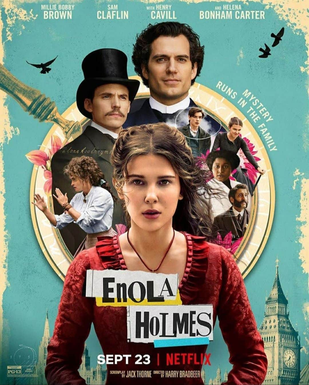 サム・クラフリンのインスタグラム：「#EnolaHolmes September 23. Only on Netflix. @netflixfilm」