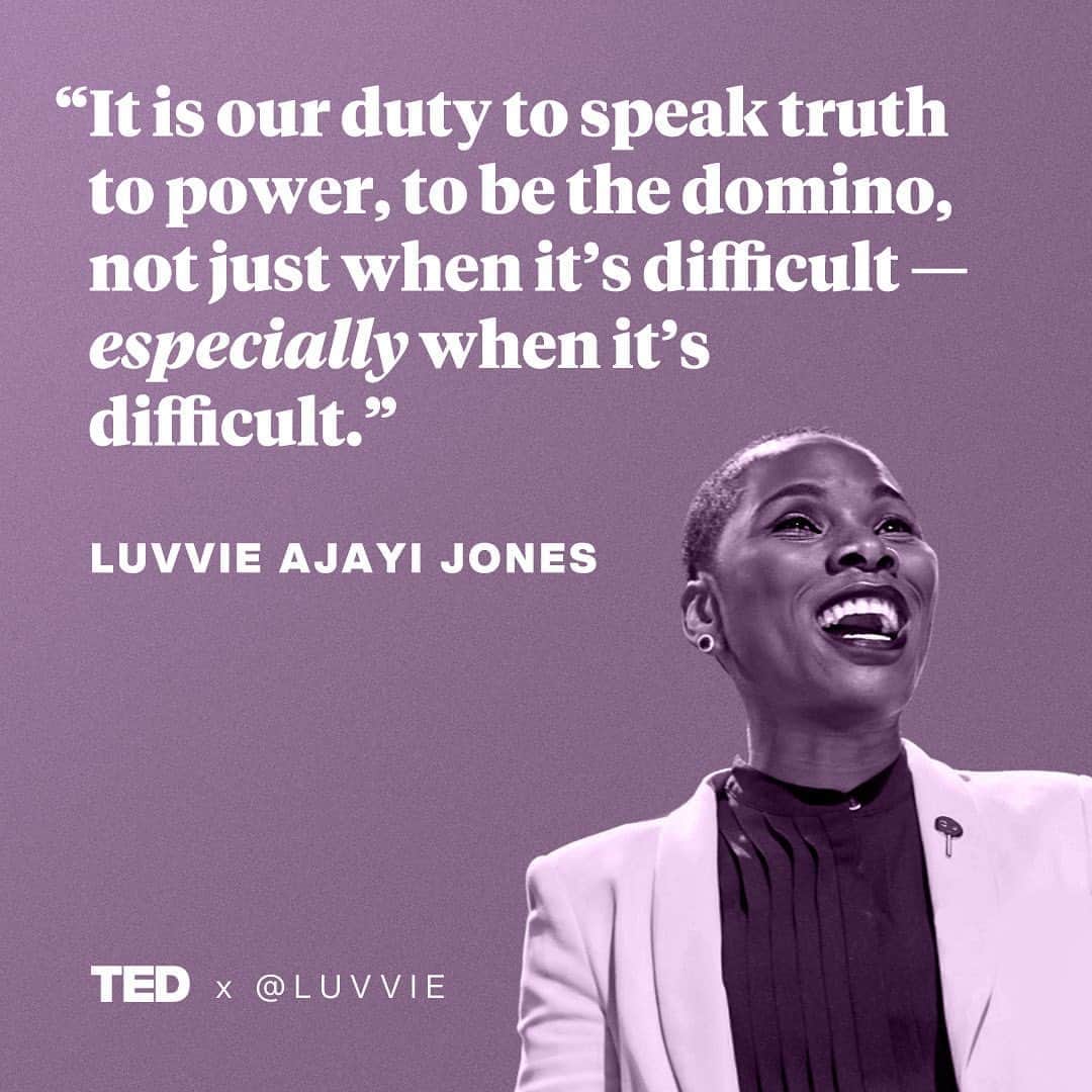 TED Talksさんのインスタグラム写真 - (TED TalksInstagram)「🚨TAKEOVER ALERT! 🚨 Today author and speaker @Luvvie Ajayi Jones is taking over TED’s Instagram! How do you find the courage to speak up for what you believe in? In her 2017 TED Talk, she talks about how to raise your voice even when it’s difficult. Today, Luvvie will share tips and insights about fighting fear, overcoming impostor syndrome, and how she learned the power of using her voice. Head over to our stories to hang out with Luvvie! And join us at 1pm EST for a special conversation with Eunique Jones Gibson ( @euniquejg ), cultural architect and founder of @becauseofthem !」8月19日 0時38分 - ted