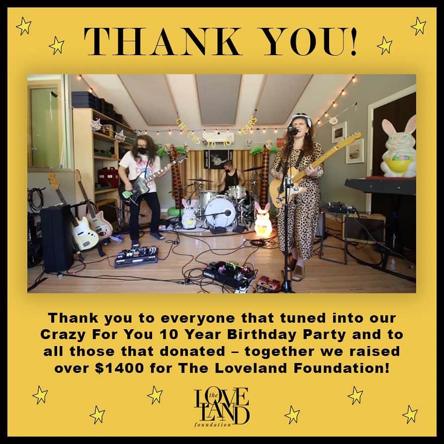 ベスト・コーストのインスタグラム：「Over the last few weeks of celebrating the 10th anniversary of Crazy for You, we were able to raise money for some wonderful organizations, all thanks to you lovely people and your support. ⁣ ⁣ 10 years ago when this album came out, I had no idea what I was getting myself into. No expectations and no real direction. All these years later, I actually stand for something and I work as hard as I can at spreading the message of things I believe in. I feel very blessed to not only have this platform, but to be able to use it for good. ⁣ ⁣ Thank you again for supporting us and for supporting @thelovelandfoundation and the @trevorproject by way of these projects. Means the world to us 🙏🏻💖」